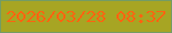 文字の大きさ：4、枠の色：739c65、背景の色：a7a523、文字の色：fe6310 無料ブログパーツのブログ時計