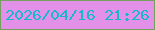 文字の大きさ：2、枠の色：73a05c、背景の色：e391e8、文字の色：16b9cc 無料ブログパーツのブログ時計