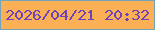 文字の大きさ：1、枠の色：73a3b9、背景の色：fcb055、文字の色：6d43b9 無料ブログパーツのブログ時計
