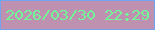 文字の大きさ：2、枠の色：73a3f0、背景の色：bd91af、文字の色：71f798 無料ブログパーツのブログ時計