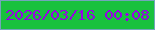 文字の大きさ：4、枠の色：73a5bb、背景の色：19c13e、文字の色：9802e5 無料ブログパーツのブログ時計