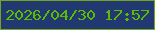 文字の大きさ：4、枠の色：73a620、背景の色：213870、文字の色：5bbc04 無料ブログパーツのブログ時計