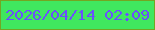 文字の大きさ：3、枠の色：73a622、背景の色：40e75f、文字の色：6a50fb 無料ブログパーツのブログ時計