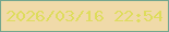文字の大きさ：5、枠の色：73a68e、背景の色：f0daa9、文字の色：dedc5d 無料ブログパーツのブログ時計