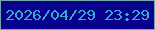 文字の大きさ：3、枠の色：73aaa9、背景の色：08018c、文字の色：38aad2 無料ブログパーツのブログ時計