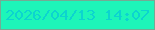 文字の大きさ：5、枠の色：73ab94、背景の色：1df5b9、文字の色：0cd4cf 無料ブログパーツのブログ時計