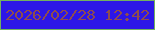 文字の大きさ：4、枠の色：73b05f、背景の色：2d16e7、文字の色：8e4d4e 無料ブログパーツのブログ時計