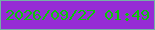 文字の大きさ：4、枠の色：73b1a6、背景の色：962bd5、文字の色：0cc609 無料ブログパーツのブログ時計