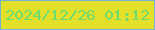 文字の大きさ：5、枠の色：73b2d6、背景の色：e2e029、文字の色：6cdc70 無料ブログパーツのブログ時計