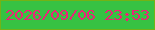 文字の大きさ：1、枠の色：73b315、背景の色：37c243、文字の色：ed2278 無料ブログパーツのブログ時計