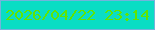 文字の大きさ：3、枠の色：73b3dc、背景の色：0addc4、文字の色：60e502 無料ブログパーツのブログ時計