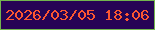 文字の大きさ：3、枠の色：73b64e、背景の色：270455、文字の色：fe5731 無料ブログパーツのブログ時計