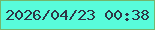 文字の大きさ：1、枠の色：73b66c、背景の色：58fcdb、文字の色：2f3647 無料ブログパーツのブログ時計
