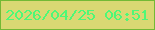 文字の大きさ：3、枠の色：73b935、背景の色：d9d873、文字の色：4ef877 無料ブログパーツのブログ時計