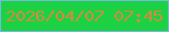 文字の大きさ：5、枠の色：73badf、背景の色：1dd145、文字の色：d58a3d 無料ブログパーツのブログ時計
