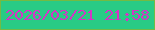 文字の大きさ：5、枠の色：73bb43、背景の色：29cb85、文字の色：d534c6 無料ブログパーツのブログ時計
