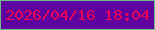 文字の大きさ：4、枠の色：73bb89、背景の色：5e03a0、文字の色：ea0154 無料ブログパーツのブログ時計