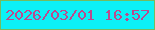 文字の大きさ：2、枠の色：73bc60、背景の色：0cf1f6、文字の色：bc4a8e 無料ブログパーツのブログ時計
