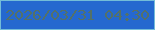 文字の大きさ：2、枠の色：73bcd8、背景の色：2568cf、文字の色：537169 無料ブログパーツのブログ時計