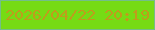 文字の大きさ：4、枠の色：73be89、背景の色：76db14、文字の色：bf9c1c 無料ブログパーツのブログ時計