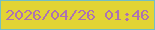 文字の大きさ：4、枠の色：73bfc3、背景の色：e2d434、文字の色：ad73b1 無料ブログパーツのブログ時計