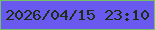 文字の大きさ：2、枠の色：73c163、背景の色：6a59ee、文字の色：1a3011 無料ブログパーツのブログ時計