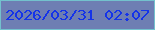 文字の大きさ：3、枠の色：73c1cd、背景の色：6e7eb3、文字の色：1433e9 無料ブログパーツのブログ時計