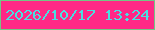 文字の大きさ：5、枠の色：73c585、背景の色：ff2886、文字の色：48e0e1 無料ブログパーツのブログ時計