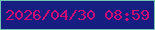 文字の大きさ：2、枠の色：73c5b3、背景の色：161e82、文字の色：d20777 無料ブログパーツのブログ時計