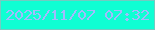 文字の大きさ：3、枠の色：73cbc1、背景の色：10fed3、文字の色：a3bafd 無料ブログパーツのブログ時計