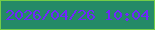 文字の大きさ：2、枠の色：73cd48、背景の色：248a67、文字の色：7026fc 無料ブログパーツのブログ時計