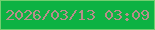 文字の大きさ：1、枠の色：73ce70、背景の色：0db243、文字の色：b68e8a 無料ブログパーツのブログ時計