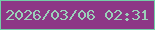 文字の大きさ：4、枠の色：73cea7、背景の色：8d3786、文字の色：9bd0b9 無料ブログパーツのブログ時計