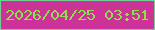 文字の大きさ：5、枠の色：73d092、背景の色：cf3297、文字の色：88e447 無料ブログパーツのブログ時計