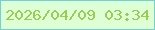 文字の大きさ：1、枠の色：73d1d1、背景の色：deffd5、文字の色：9dca53 無料ブログパーツのブログ時計