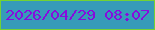 文字の大きさ：2、枠の色：73d234、背景の色：369bb9、文字の色：860cdd 無料ブログパーツのブログ時計