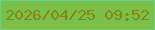 文字の大きさ：3、枠の色：73d279、背景の色：7cc04a、文字の色：7f8918 無料ブログパーツのブログ時計