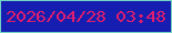 文字の大きさ：2、枠の色：73d3c4、背景の色：151eb0、文字の色：df1e6e 無料ブログパーツのブログ時計