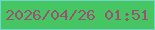 文字の大きさ：2、枠の色：73d4cc、背景の色：46c663、文字の色：975275 無料ブログパーツのブログ時計