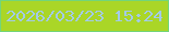 文字の大きさ：4、枠の色：73d57a、背景の色：aad627、文字の色：a3cbe8 無料ブログパーツのブログ時計