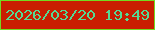 文字の大きさ：1、枠の色：73da21、背景の色：c91d01、文字の色：55d993 無料ブログパーツのブログ時計