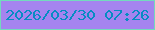 文字の大きさ：1、枠の色：73dabd、背景の色：a584ef、文字の色：068cc3 無料ブログパーツのブログ時計