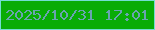 文字の大きさ：4、枠の色：73ddd2、背景の色：08ac06、文字の色：69a4b0 無料ブログパーツのブログ時計