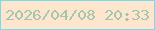 文字の大きさ：3、枠の色：73deef、背景の色：fee6ce、文字の色：a3c6ae 無料ブログパーツのブログ時計