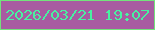 文字の大きさ：3、枠の色：73e27c、背景の色：a85ba1、文字の色：49f1a1 無料ブログパーツのブログ時計