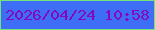 文字の大きさ：1、枠の色：73e578、背景の色：3e6ef6、文字の色：8409bb 無料ブログパーツのブログ時計