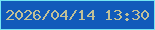 文字の大きさ：2、枠の色：73e5f2、背景の色：115aba、文字の色：c1c098 無料ブログパーツのブログ時計