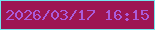 文字の大きさ：4、枠の色：73e6ee、背景の色：9d1552、文字の色：aa5cda 無料ブログパーツのブログ時計