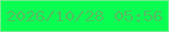 文字の大きさ：3、枠の色：73ea8f、背景の色：0afe52、文字の色：51bf62 無料ブログパーツのブログ時計