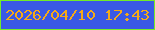 文字の大きさ：2、枠の色：73ec28、背景の色：3a59e6、文字の色：f5aa17 無料ブログパーツのブログ時計